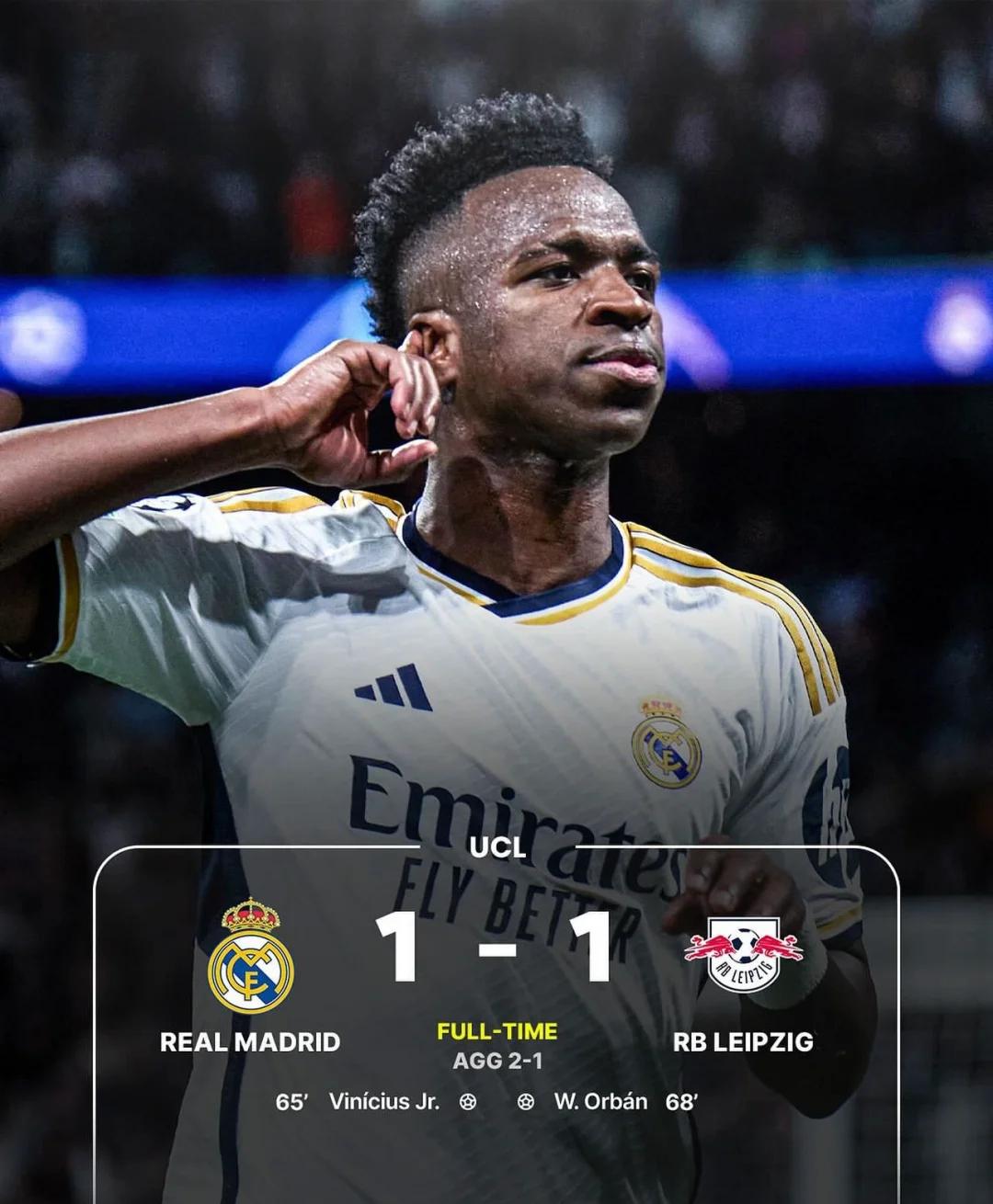 关于皇马表现稳健，成功晋级欧冠强赛的信息